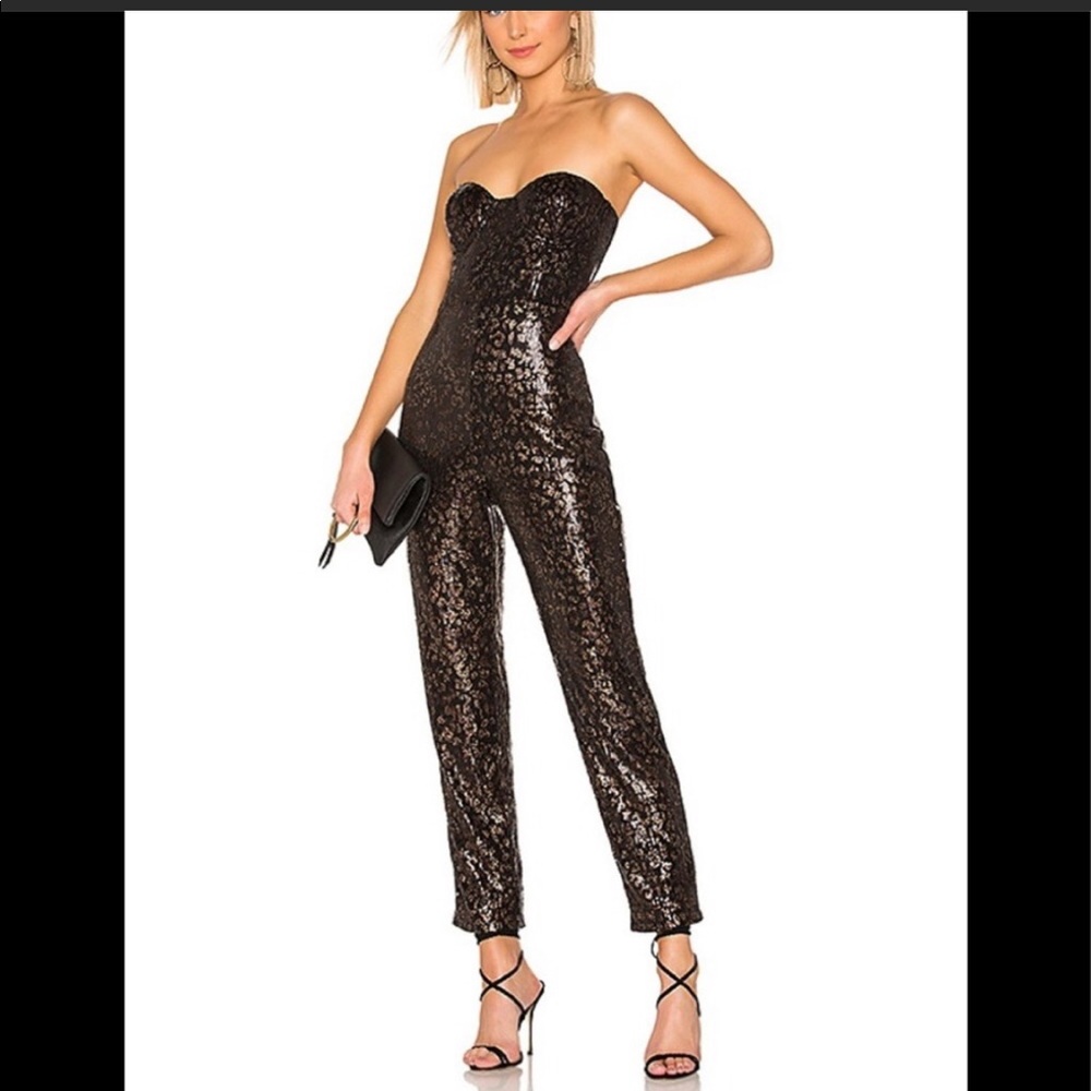 House of Harlow 1960 Strapless Black Jumpsuit